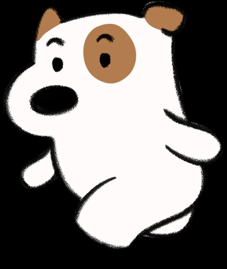 The frens dog with a brown patch
